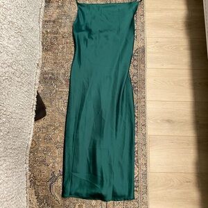 Emerald Green Satin Slip Dress
